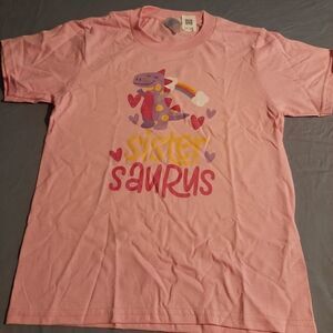 NWT Youth XS Sister Saurus Pink T-Shirt